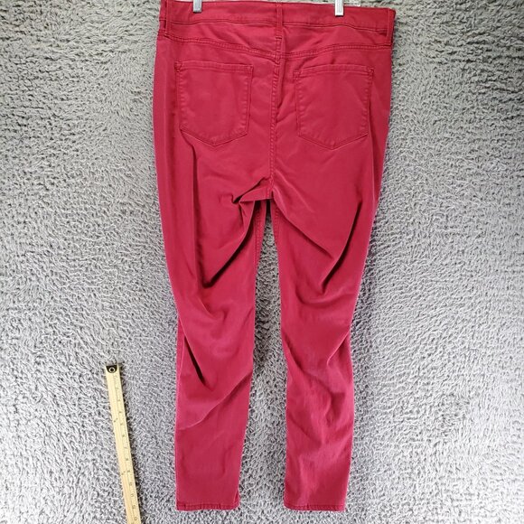 Old Navy Jeans Womens Size 16 Red Rockstar Super Skinny Button Fly Stretch Denim - Picture 9 of 10